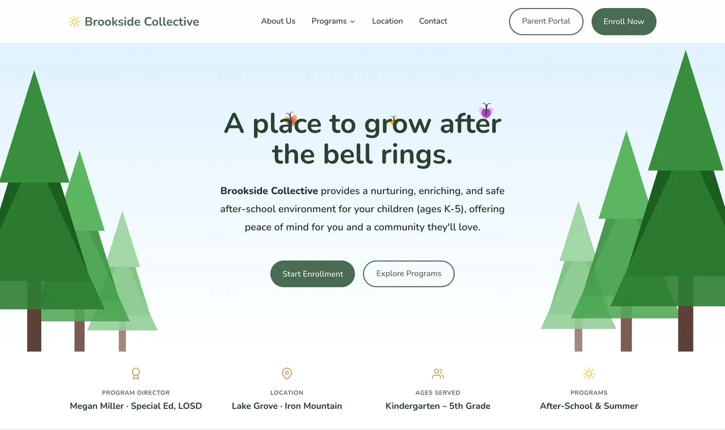Brookside Collective site design by Peaceful Media