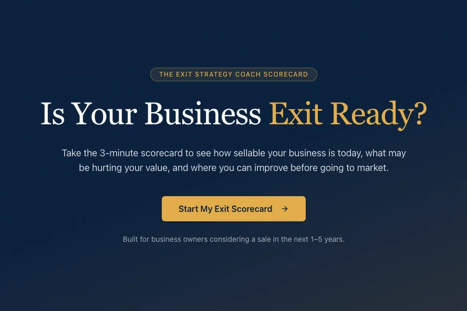 Exit Strategy Coach design work by Peaceful Media