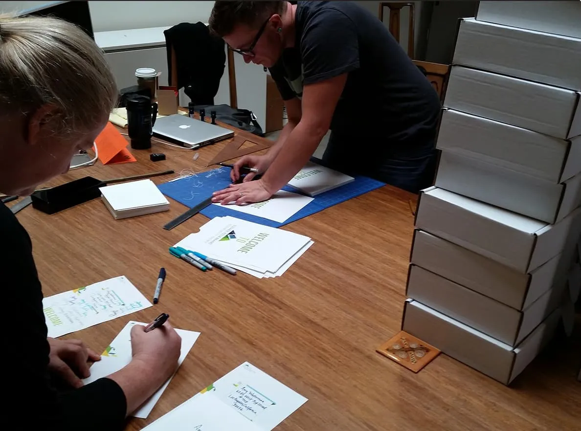 The Peaceful Media production team preparing the implementation week