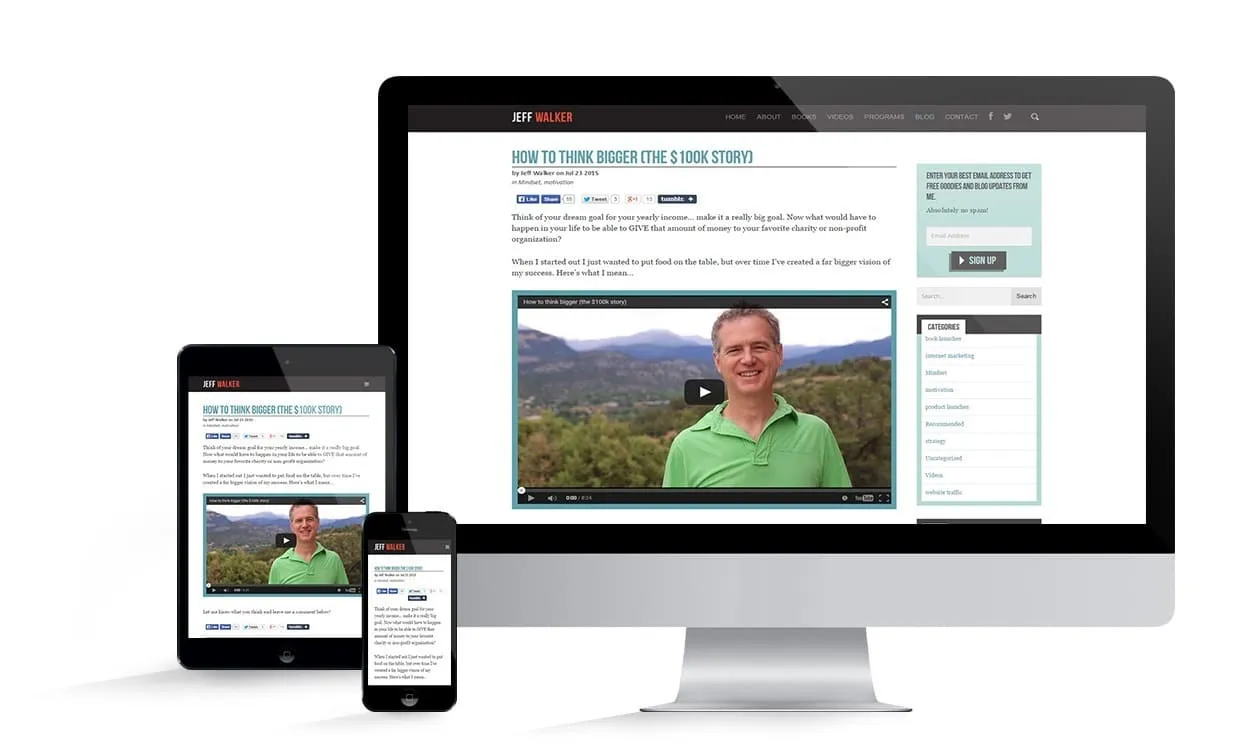 JeffWalker.com across desktop, tablet, and phone