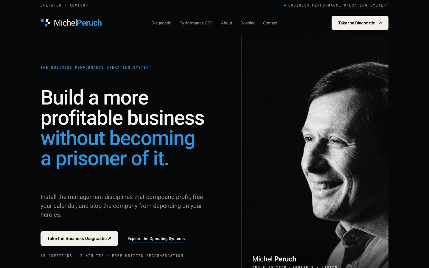Michel Peruch site design by Peaceful Media