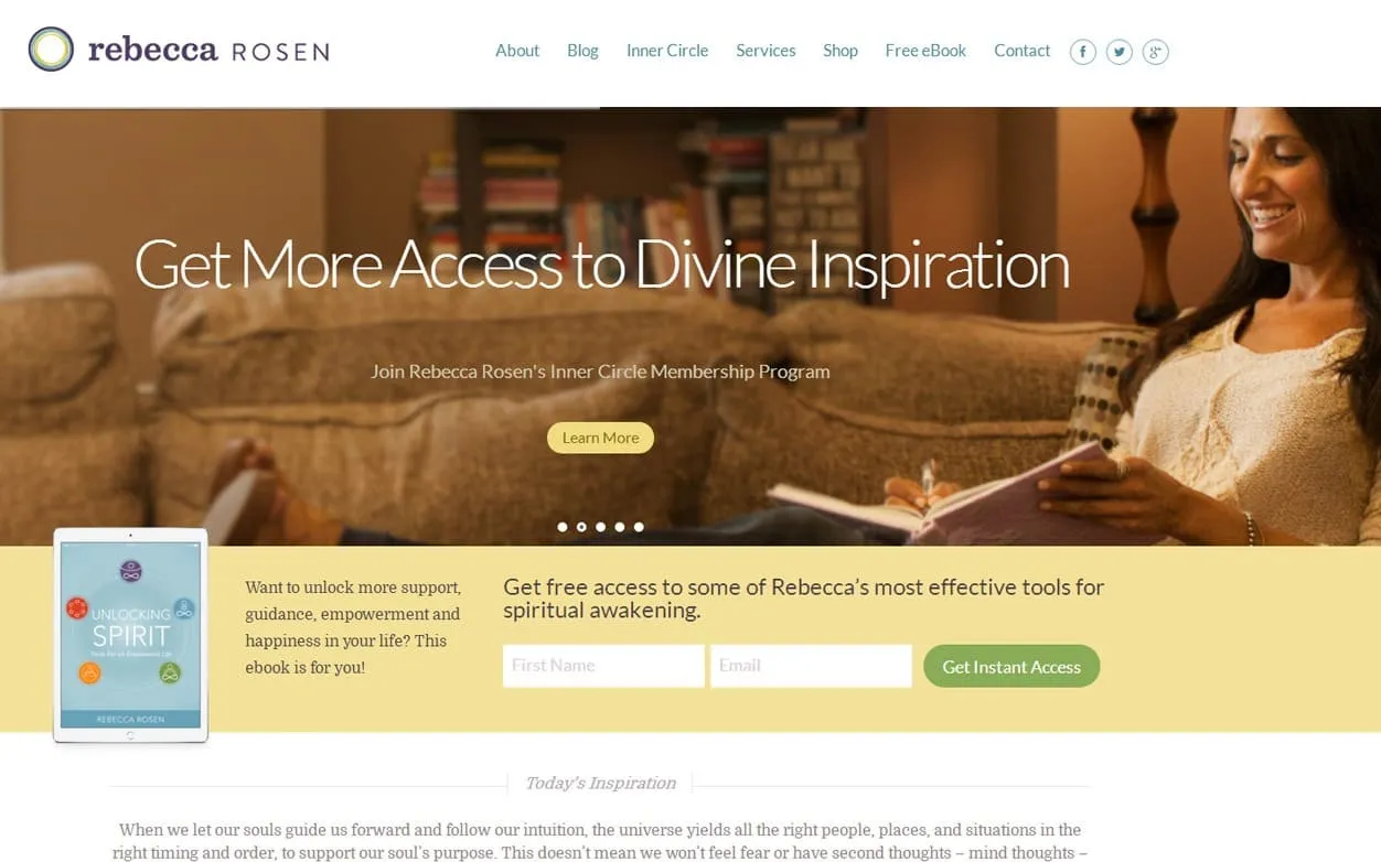 The Rebecca Rosen membership site homepage